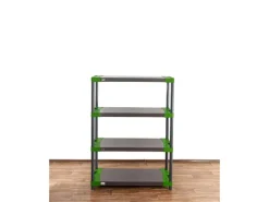 PROREGAL Kunststoffregal Grey Bear Low HxBxT 138 x 110 x 46 cm Fachlast 120 kg Grau/Grün