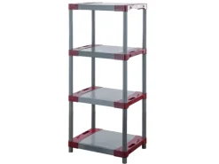 PROREGAL Kunststoffregale^Kunststoffregal Big Grey Bear Low HxBxT 138 x 70 x 46 cm Fachlast 160 kg Grau/Rot