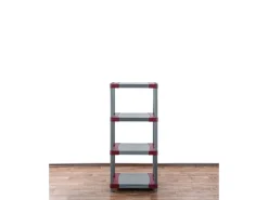 PROREGAL Kunststoffregale^Kunststoffregal Big Grey Bear Low HxBxT 138 x 70 x 46 cm Fachlast 160 kg Grau/Rot