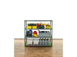 PROREGAL Kunststoffregale^Kunststoffregal Big Grey Bear Low HxBxT 138 x 130 x 46 cm Fachlast 120 kg Grau/Grün