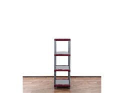 PROREGAL Kunststoffregale^Kunststoffregal Grey Bear Low HxBxT 138 x 60 x 46 cm Fachlast 120 kg Grau/Rot