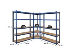 PROREGAL Metallregale|Schwerlastregal^Mega Deal 1 x Eckregal & 2x Schwerlastregal Ragnar HxBxT 180 x 190 x 40 cm Fachlast 175 kg Kellerregal Steckregal Garagenregal