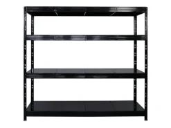 PROREGAL Mega Deal 5x Profi Schwerlastregal Rhino HxBxT 180x200x60cm 4 Stahlplatten-Ebenen Fachlast 500kg Schwarz