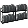PROREGAL Mega Deal 2x Reifenregal Tiger HxBxT 100 x 110 x 35 cm bis zu 16 Reifen Schwarz