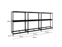 PROREGAL Mega Deal 3x Reifenregal Tiger mit Fachboden HxBxT 180 x 130 x 50 cm Bis Zu Insgesamt 36 Reifen