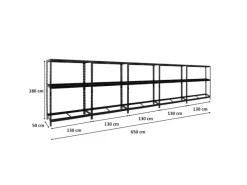 PROREGAL Weitere Regale^Mega Deal 5x Reifenregal Tiger mit Fachboden HxBxT 180 x 130 x 50 cm Bis Zu Insgesamt 60 Reifen