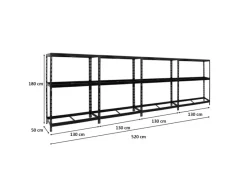 PROREGAL Mega Deal 4x Reifenregal Tiger mit Fachboden HxBxT 180 x 130 x 50 cm Bis Zu Insgesamt 48 Reifen