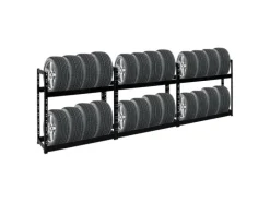 PROREGAL Regalsysteme^Mega Deal 3x Reifenregal Tiger HxBxT 100 x 110 x 35 cm bis zu 24 Reifen Schwarz