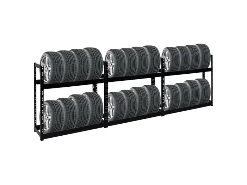 PROREGAL Regalsysteme^Mega Deal 3x Reifenregal Tiger HxBxT 100 x 110 x 35 cm bis zu 24 Reifen Schwarz