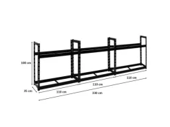 PROREGAL Regalsysteme^Mega Deal 3x Reifenregal Tiger HxBxT 100 x 110 x 35 cm bis zu 24 Reifen Schwarz