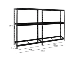 PROREGAL Mega Deal 2x Reifenregal Tiger mit Fachboden HxBxT 180 x 130 x 50 cm Bis Zu Insgesamt 24 Reifen