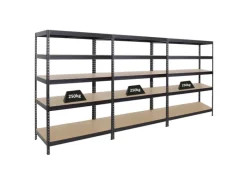 PROREGAL Mega Deal 3x Schwerlastregal Rivet HxBxT 180 x 120 x 60 cm Fachlast 250 kg