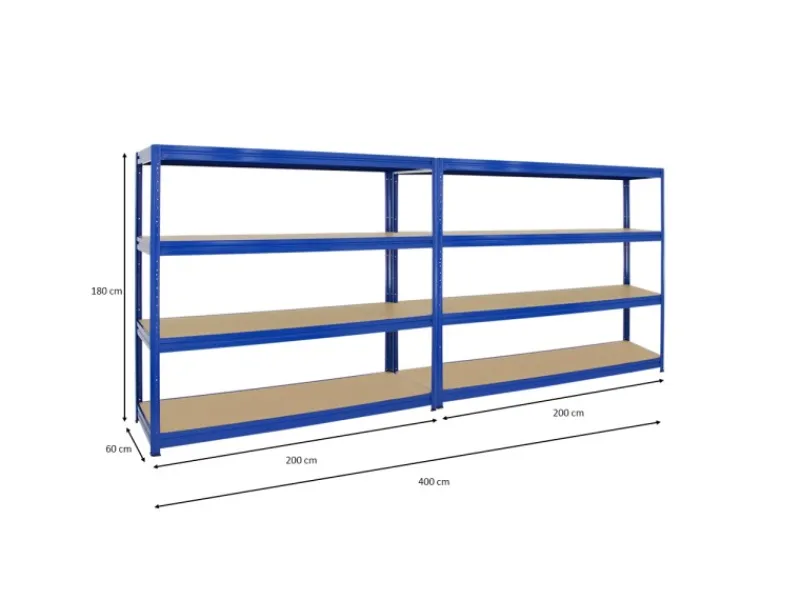 PROREGAL Mega Deal 2x Schwerlastregal Dino HxBxT 180 x 200 x 60 cm Fachlast 600 kg