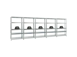 PROREGAL Mega Deal 5x Schwerlastregal Steel Eagle HxBxT 180 x 100 x 40 cm Fachlast 130 kg