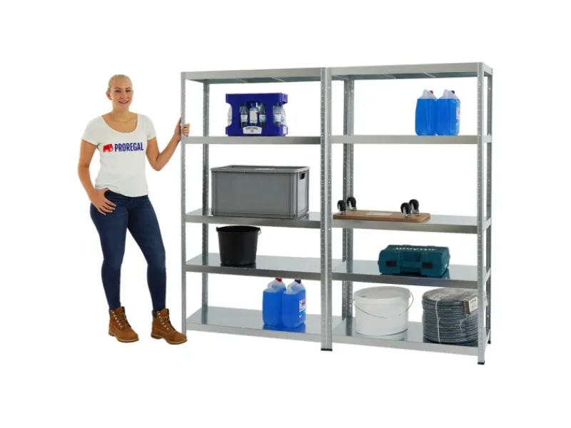 PROREGAL Kellerregale|Schwerlastregal^Mega Deal 2x Schwerlastregal Steel Eagle HxBxT 180 x 100 x 40 cm Fachlast 130 kg