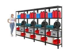 PROREGAL Regale Schwarz|Kellerregale^Mega Deal 4x Schwerlastregal APOLLO HxBxT 180 x 75 x 30 cm Fachlast 175kg Schwarz