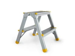 PROREGAL Leitern|Klapptritte^Metal Double Giraffe Doppelseitige-Aluminium-Stufenstehleiter 2 Stufen 41 cm Hoch 150 kg Tragkraft Leiter Trittleiter Haushaltsleiter