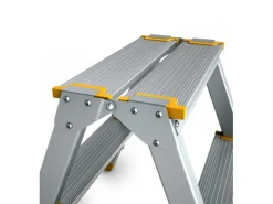 PROREGAL Leitern|Klapptritte^Metal Double Giraffe Doppelseitige-Aluminium-Stufenstehleiter 2 Stufen 41 cm Hoch 150 kg Tragkraft Leiter Trittleiter Haushaltsleiter