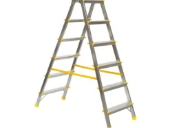 PROREGAL Leitern|Klapptritte^Metal Double Giraffe Doppelseitige-Aluminium-Stufenstehleiter 6 Stufen 132 cm Hoch 150 kg Tragkraft Leiter Trittleiter Haushaltsleiter