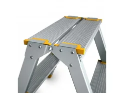 PROREGAL Leitern|Klapptritte^Metal Double Giraffe Doppelseitige-Aluminium-Stufenstehleiter 6 Stufen 132 cm Hoch 150 kg Tragkraft Leiter Trittleiter Haushaltsleiter