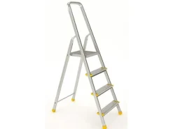 PROREGAL Klapptritte^Metal Single Giraffe Einseitige-Aluminium-Bügelleiter 6 Stufen 194 cm Hoch Leiter Trittleiter Stufenleiter Stehleiter Haushaltsleiter