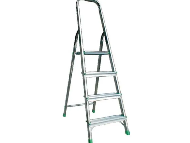 PROREGAL Klapptritte^Metal Single Giraffe Einseitige-Aluminium-Bügelleiter 3 Stufen 130 cm Hoch Leiter Trittleiter Stufenleiter Stehleiter Haushaltsleiter