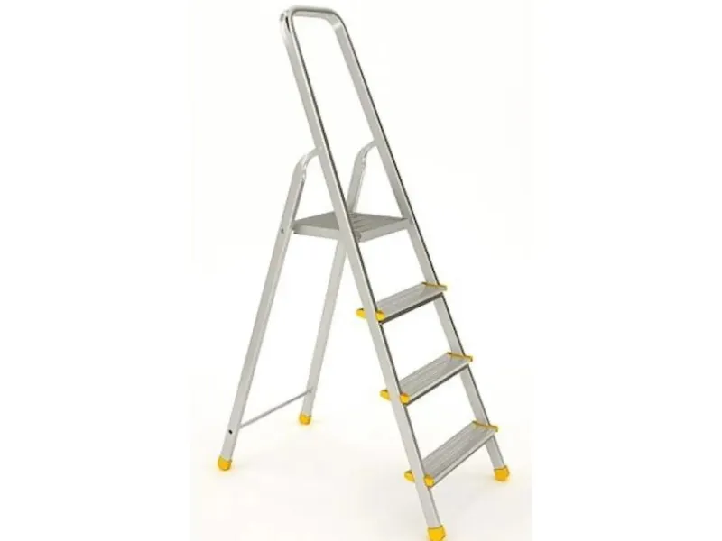 PROREGAL Klapptritte^Metal Single Giraffe Einseitige-Aluminium-Bügelleiter 3 Stufen 125 cm Hoch Leiter Trittleiter Stufenleiter Stehleiter Haushaltsleiter