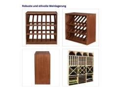PROREGAL Flaschenregale^Modulares Weinregal Vincellar Mod HxBxT 60 x 60 x 30 cm Schräg Modul Für 18 Flaschen Massives Kiefernholz Geölt