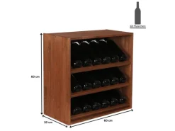 PROREGAL Flaschenregale^Modulares Weinregal Vincellar Mod HxBxT 60 x 60 x 30 cm Schräg Modul Für 18 Flaschen Massives Kiefernholz Geölt
