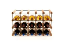 PROREGAL Flaschenregale^Modulares Weinregal Vinotega Mod Metal HxBxT 32,5 x 52,5 x 24,5 cm 5 x 3 Flaschen Massives Kiefernholz Geölt