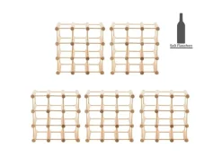 PROREGAL Modulares Weinregal Vinotega Mod HxBxT 36 x 36 x 24 cm 5 x 9 Flaschen Massives Eichenholz Natur