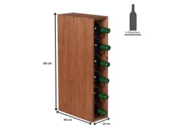 PROREGAL Flaschenregale^Modulares Weinregal Vincellar Mod HxBxT 60 x 12 x 30 cm Schmal Modul Für 6 Flaschen Massives Kiefernholz Geölt