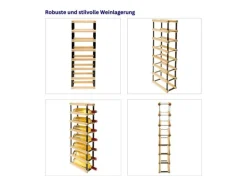 PROREGAL Flaschenregale^Modulares Weinregal Vinotega Mod Metal HxBxT 72,5 x 12,5 x 24,5 cm 1 x 7 Flaschen Massives Kiefernholz Geölt