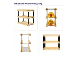 PROREGAL Flaschenregale^Modulares Weinregal Vinotega Mod Metal HxBxT 22,5 x 12,5 x 24,5 cm 1 x 2 Flaschen Massives Kiefernholz Natur
