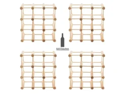 PROREGAL Modulares Weinregal Vinotega Mod HxBxT 36 x 36 x 24 cm 4 x 9 Flaschen Massives Eichenholz Geölt