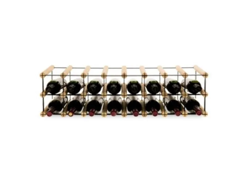 PROREGAL Modulares Weinregal Vinotega Mod Metal HxBxT 12,5 x 82,5 x 24,5 cm 8 x 1 Flaschen Massives Kiefernholz Natur