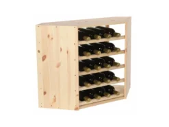 PROREGAL Modulares Weinregal Vincellar Mod HxBxT 60 x 30 x 30 cm Eckmodul Für 18 Flaschen Massives Kiefernholz Natur