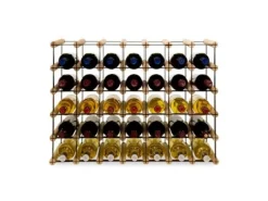 PROREGAL Flaschenregale^Modulares Weinregal Vinotega Mod Metal HxBxT 52,5 x 72,5 x 24,5 cm 7 x 5 Flaschen Massives Kiefernholz Natur