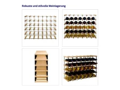 PROREGAL Flaschenregale^Modulares Weinregal Vinotega Mod Metal HxBxT 52,5 x 72,5 x 24,5 cm 7 x 5 Flaschen Massives Kiefernholz Natur