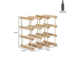 PROREGAL Modulares Weinregal Vinotega Mod HxBxT 36 x 36 x 24 cm 1 x 9 Flaschen Massives Eichenholz Natur