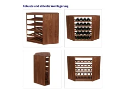 PROREGAL Flaschenregale^Modulares Weinregal Vincellar Mod HxBxT 60 x 30 x 30 cm Eckmodul Für 18 Flaschen Massives Kiefernholz Geölt