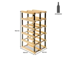 PROREGAL Flaschenregale^Modulares Weinregal Vinotega Mod Metal HxBxT 52,5 x 22,5 x 24,5 cm 2 x 5 Flaschen Massives Kiefernholz Geölt