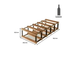PROREGAL Flaschenregale^Modulares Weinregal Vinotega Mod Metal HxBxT 12,5 x 52,5 x 24,5 cm 5 x 1 Flaschen Massives Kiefernholz Geölt