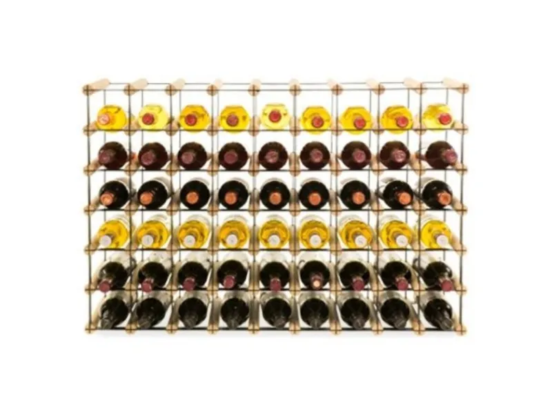 PROREGAL Modulares Weinregal Vinotega Mod Metal HxBxT 62,5 x 92,5 x 24,5 cm 9 x 6 Flaschen Massives Kiefernholz Natur