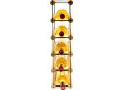 PROREGAL Flaschenregale^Modulares Weinregal Vinotega Mod Metal HxBxT 52,5 x 12,5 x 24,5 cm 1 x 5 Flaschen Massives Kiefernholz Natur