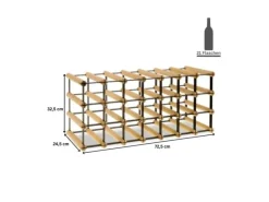 PROREGAL Flaschenregale^Modulares Weinregal Vinotega Mod Metal HxBxT 32,5 x 72,5 x 24,5 cm 7 x 3 Flaschen Massives Kiefernholz Natur