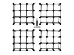 PROREGAL Flaschenregale^Modulares Weinregal Vinotega Mod HxBxT 36 x 36 x 24 cm 4 x 9 Flaschen Massives Kiefernholz Grau Geölt
