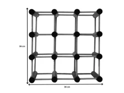 PROREGAL Flaschenregale^Modulares Weinregal Vinotega Mod HxBxT 36 x 36 x 24 cm 4 x 9 Flaschen Massives Kiefernholz Grau Geölt