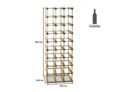 PROREGAL Flaschenregale^Modulares Weinregal Vinotega Mod Metal HxBxT 92,5 x 32,5 x 24,5 cm 3 x 9 Flaschen Massives Kiefernholz Geölt