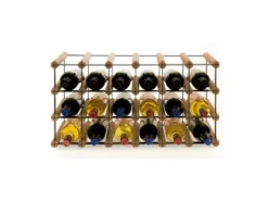 PROREGAL Flaschenregale^Modulares Weinregal Vinotega Mod Metal HxBxT 32,5 x 62,5 x 24,5 cm 6 x 3 Flaschen Massives Kiefernholz Geölt